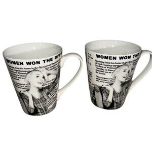 Set Of 2 TianXin Women Won The Office Bone China Mugs